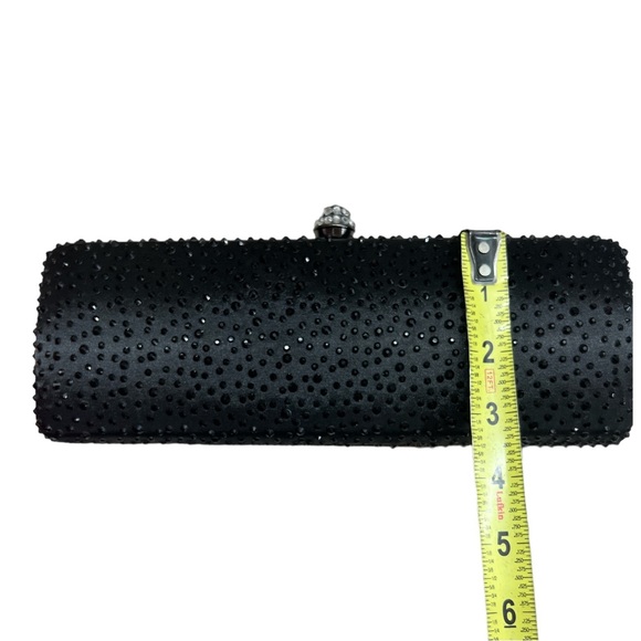 Vintage Black Studded Rhinestone Clutch Lovely Bag NWT - Picture 4 of 5